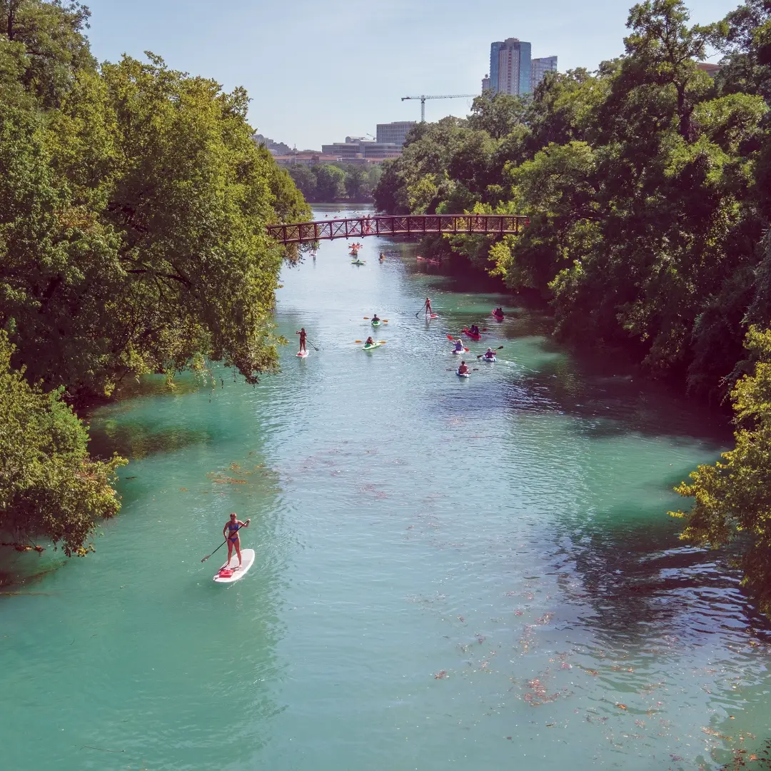 Barton Creek greenbelt water and limestone in Austin
